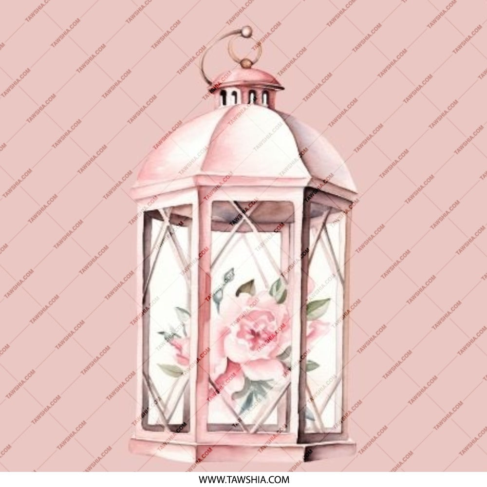 Pink Lantern Pinback Button, Floral Lantern Art Button, Pretty Lantern Badge, Rose Accent Button, Gift for Her, Decorative Accessory - Tawshia