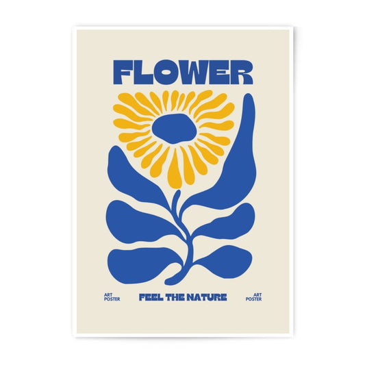 Flower Photographic Print, Floral Wall Art, Blue and Gold Flower, Nature Print, Modern Art Print, Home Decor, Flower Art Print - Tawshia
