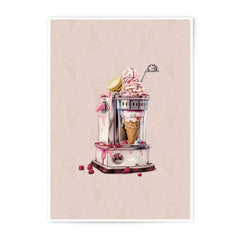 Ice Cream Machine Photographic Print, Foodie Art, Dessert Lover Gift, Kitchen Wall Decor, Sweet Treat Illustration - Tawshia