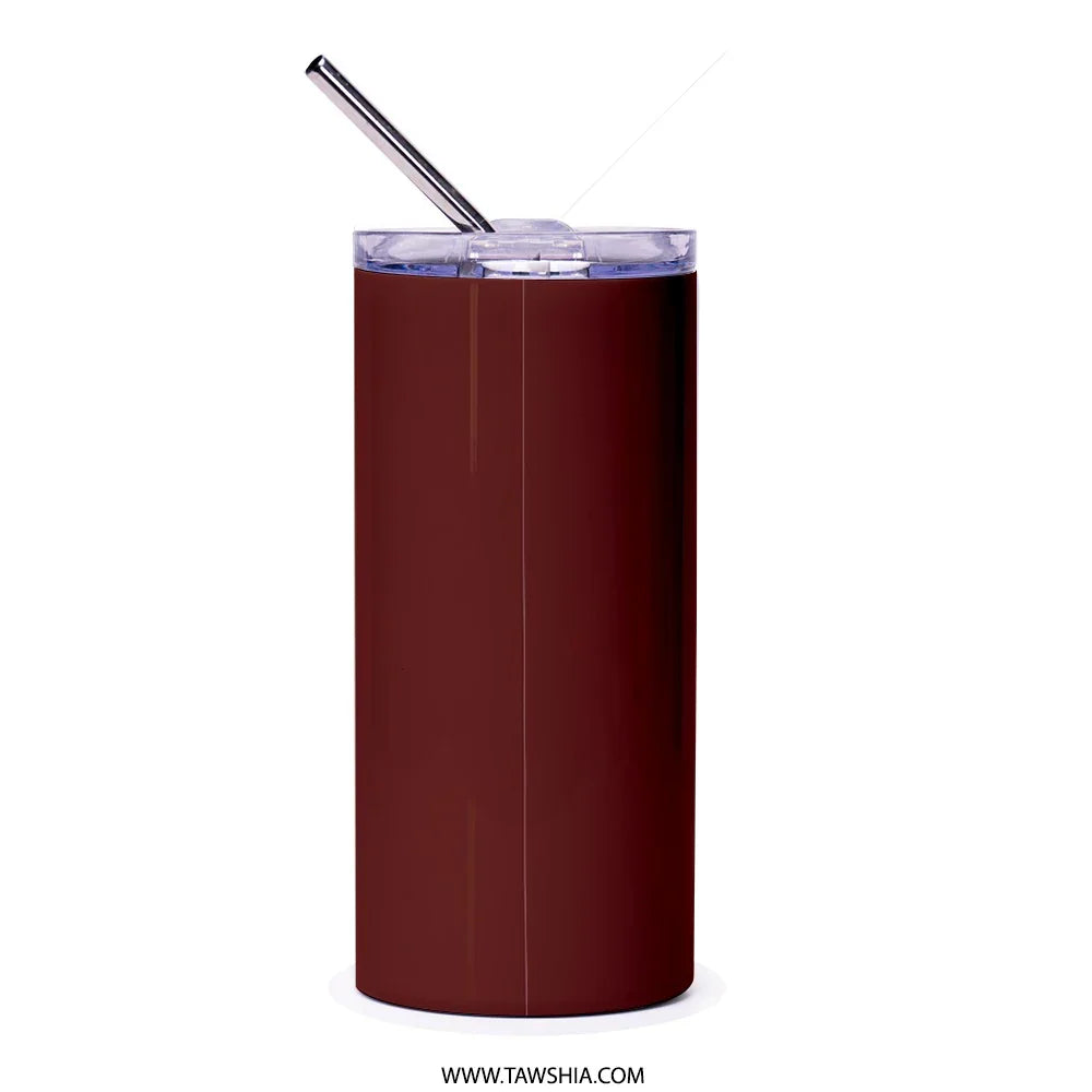 Sleek Burgundy Tumbler With Straw For Travel Product