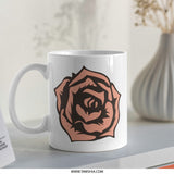 Rose Flower Mug, Floral Design Coffee Mug, Beautiful Rose Artwork, Gift Idea, Unique Mug, Flower Lover Gift, Elegant Tea Cup (139 - Tawshia