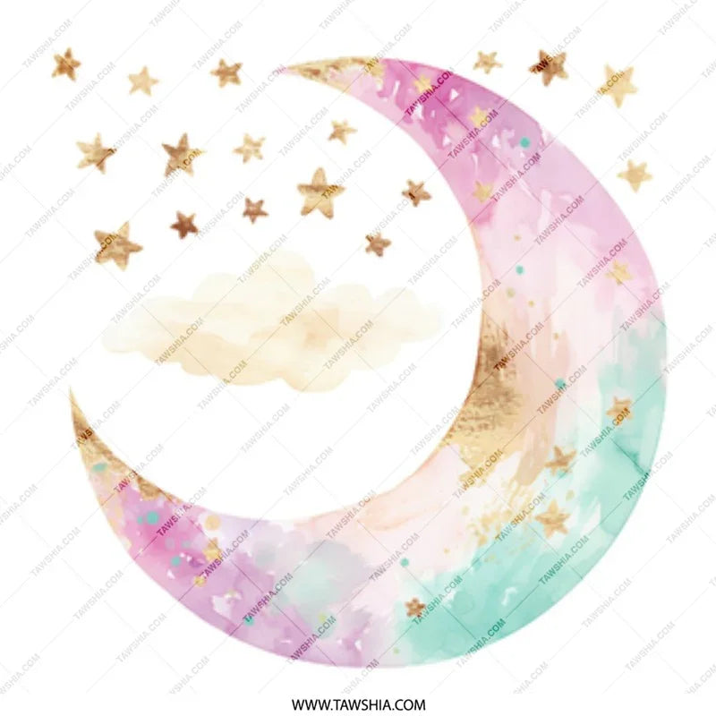 Moon and Stars Mug, Watercolor Design, Celestial Mug, Dreamy Mug, Gift for Her, Unique Mug, Coffee Mug, Tea Mug - Tawshia