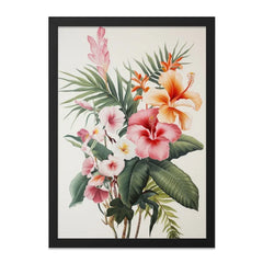 Tropical Floral Wall Art, Hibiscus Flower Print, Exotic Flower Bouquet, Botanical Wall Decor, Hawaiian Flower Art Print, Summer Decor - Tawshia