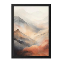 Mountain Range Wall Art, Abstract Landscape Art, Watercolor Mountain Print, Minimalist Nature Scenery, Neutral Tone Artwork, Modern Home - Tawshia