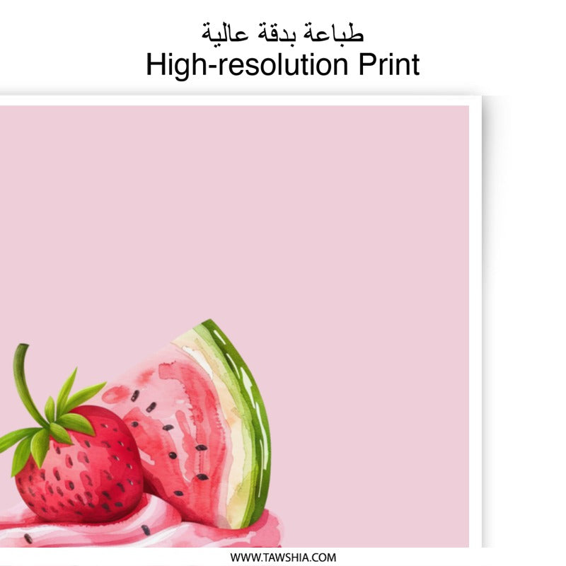 Cupcake Photographic Prints, Strawberry Watermelon Art, Dessert Wall Decor, Sweet Treat Prints, Food Illustration Prints, Kitchen Art - Tawshia