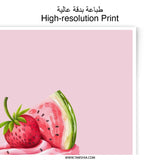 Cupcake Photographic Prints, Strawberry Watermelon Art, Dessert Wall Decor, Sweet Treat Prints, Food Illustration Prints, Kitchen Art - Tawshia