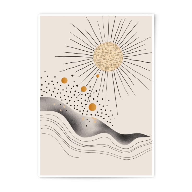 Abstract Sun Photographic Print, Geometric Wall Art, Boho Decor, Minimalist Art, Living Room Decor, Home Decor, Modern Art - Tawshia