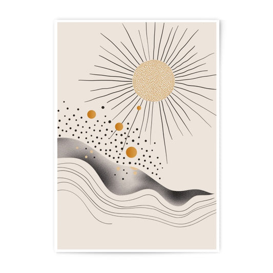 Abstract Sun Photographic Print, Geometric Wall Art, Boho Decor, Minimalist Art, Living Room Decor, Home Decor, Modern Art - Tawshia