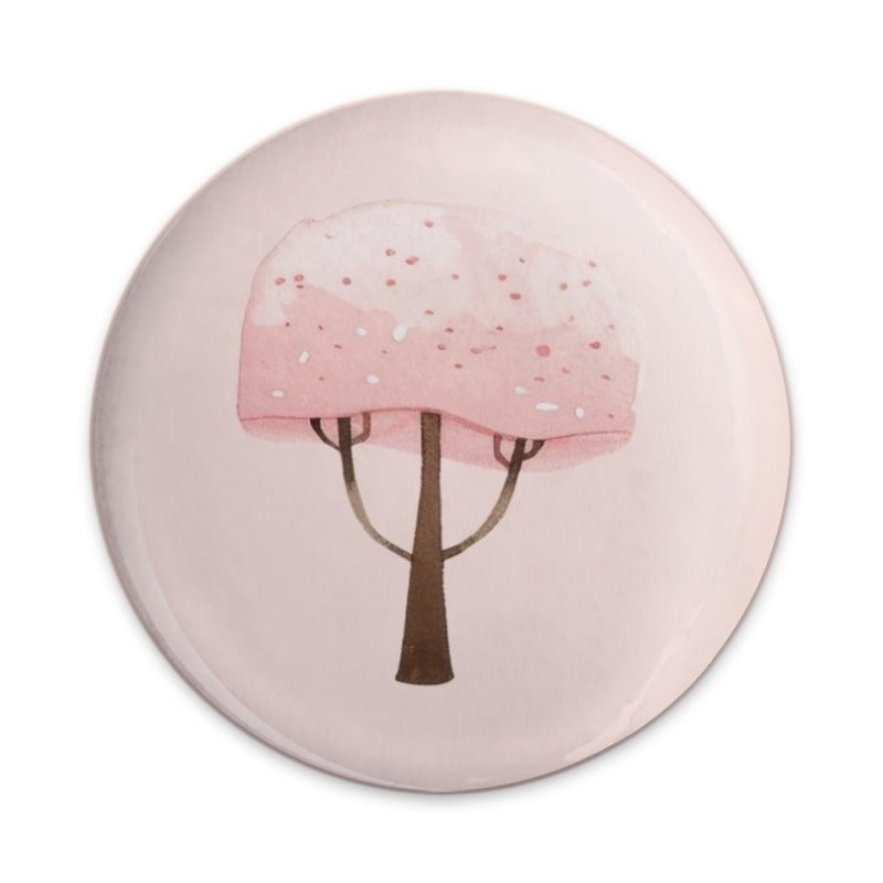 Pink Cherry Blossom Tree Pinback Button, Watercolor Floral Pin, Cute Tree Button Badge, Nature Lover Gift, Botanical Accessory - Tawshia