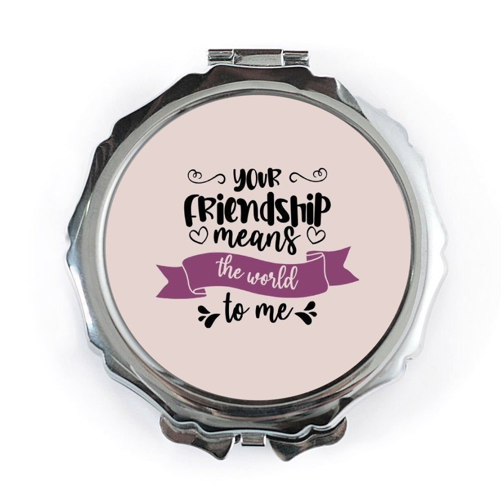 Friendship Pocket Mirror, Best Friend Gift, Heartfelt Present, Travel Mirror, Compact Mirror, Cosmetic Mirror, Makeup Mirror - Tawshia