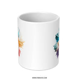 Colorful Floral Mug, Artistic Flower Coffee Mug, Gift for Her, Spring Flower Mug, Rainbow Petals Cup, Painterly Bloom Mug, Tea Mug - Tawshia