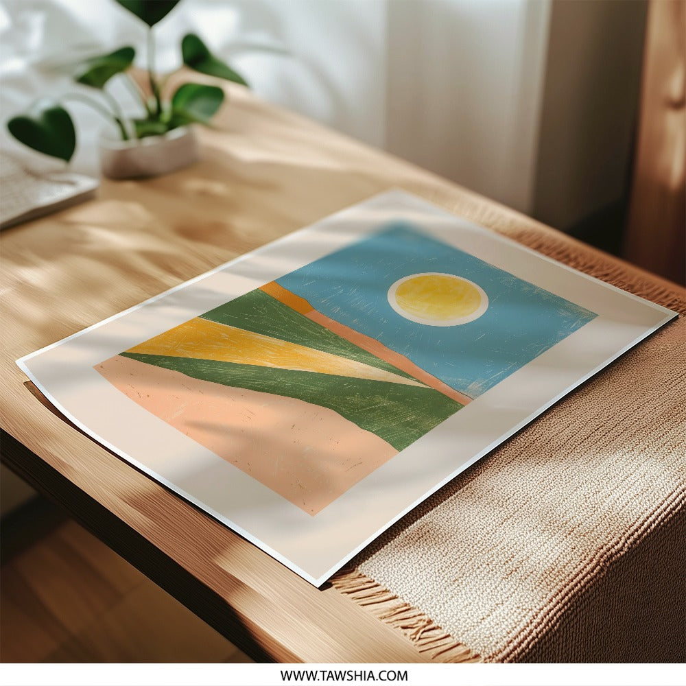 Abstract Landscape Photographic Print, Sun Art, Modern Art Print, Wall Decor, Home Decor, Fine Art Print, Minimalist Art - Tawshia