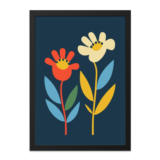 Floral Wall Art Print, Botanical Wall Decor, Modern Flower Art, Colorful Flower Painting, Home Decor, Framed Flower Wall Art - Tawshia