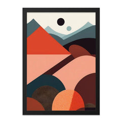 Geometric Landscape Wall Art, Abstract Mountain Print, Modern Home Decor, Stylish Minimalist Art, Unique Shapes Artwork - Tawshia