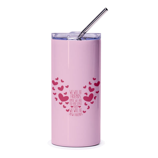 Best Friends Tumbler, Heart Tumbler, Friendship Gift, Friends Forever, Pink Tumbler, Old Friends Tumbler, New Friends Tumbler - Tawshia