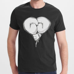 Boxing Gloves Heart Graphic Black T-Shirt product type