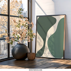 Modern Abstract Wall Art, Neutral Tones Print, Green and Beige Art, Minimalist Wall Decor, Contemporary Home Art, Art Print - Tawshia