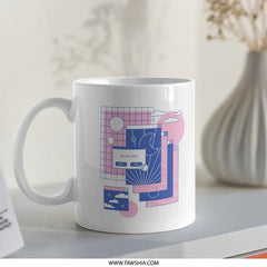 Artistic Geometric Design White Coffee Mug product