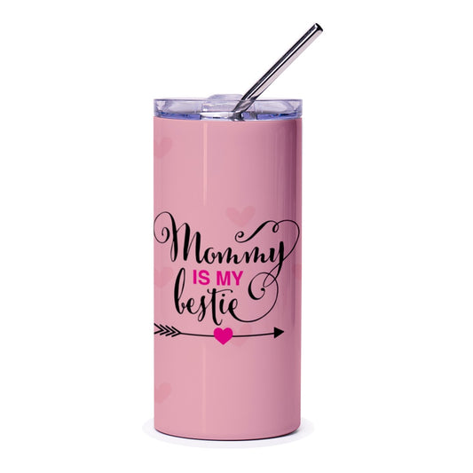 Mommy Is My Bestie Tumbler, Cute Mom Gift, Mother Daughter Tumbler, Gift for Mom, Pink Heart Tumbler, Mothers Day Tumbler, Mom Coffee - Tawshia