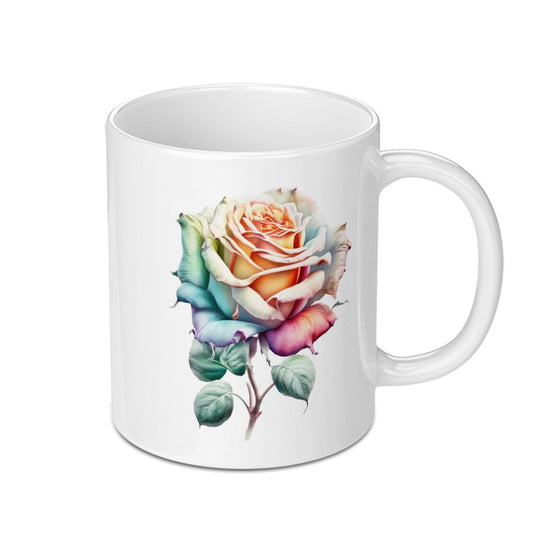 Rose Mug, Floral Mug, Watercolor Rose, Colorful Rose, Flower Mug, Botanical Mug, Gift Mug, Tea Mug, Coffee Mug, Artistic Mug - Tawshia
