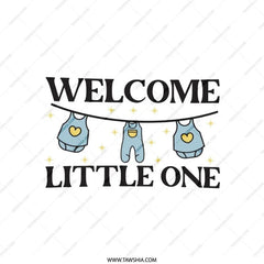 Welcome Little One Pillow, Baby Shower Gift, Nursery Decor, Cute Baby Clothesline Pillow, New Baby Gift, Newborn Pillow - Tawshia