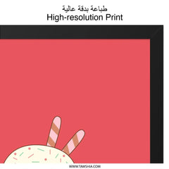 Cute Cupcake Wall Art, Kawaii Food Print, Dessert Lover Gift, Kitchen Decor, Spread the Love Wall Decor, Whimsical Art Print - Tawshia