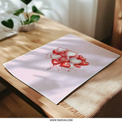 Heart Balloons Photographic Prints, Love Decor, Valentines Day Gift, Romantic Wall Art, Anniversary Gift, Watercolor Art Print - Tawshia