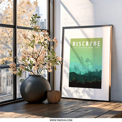 Biscayne National Park Wall Art, Minimalist Travel Poster, Florida Decor, Sea Turtle Print, Coastal Home Decor, Adventure Wall Art - Tawshia