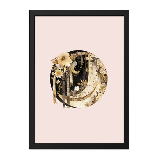 Celestial Floral Moon Wall Art, Crescent Moon Decor, Bohemian Wall Hanging, Floral Illustration Print, Modern Home Decor, Astrology Art - Tawshia