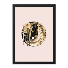Celestial Floral Moon Wall Art, Crescent Moon Decor, Bohemian Wall Hanging, Floral Illustration Print, Modern Home Decor, Astrology Art - Tawshia