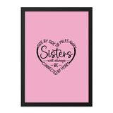 Sister Wall Art, Sisters Gift, Sister Love Art, Sisters Connected by Heart Art, Sisterhood Decor, Best Sister Ever Wall Decor - Tawshia