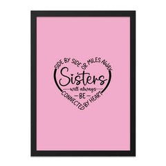 Sister Wall Art, Sisters Gift, Sister Love Art, Sisters Connected by Heart Art, Sisterhood Decor, Best Sister Ever Wall Decor - Tawshia