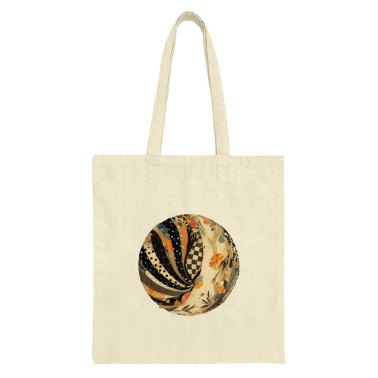 Floral Globe Tote Bag, Patterned Orb Shopper, Unique Design Bag, Stylish Everyday Bag, Artsy Gift Idea, Fashionable Tote, Trendy Earth - Tawshia