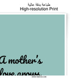 Mother's Love Quote Photographic Prints, Teal Wall Art, Family Decor, Minimalist Home Decor, Mother's Day Gift Idea - Tawshia