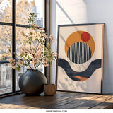 Geometric Wall Art, Abstract Print, Minimalist Decor, Modern Art Print, Contemporary Wall Decor, Circle Art - Tawshia