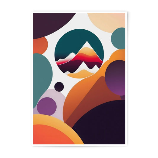 Abstract Mountain Photographic Print, Modern Art Print, Colorful Circle Art, Home Decor, Wall Art Print, Unique Gift Idea - Tawshia