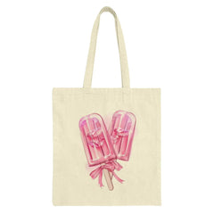 Pink Popsicle Tote Bag, Cute Ice Pop, Foodie Design, Summer Vibes, Unique Gift, Stylish Shopping Bag, Reusable Grocery Bag - Tawshia