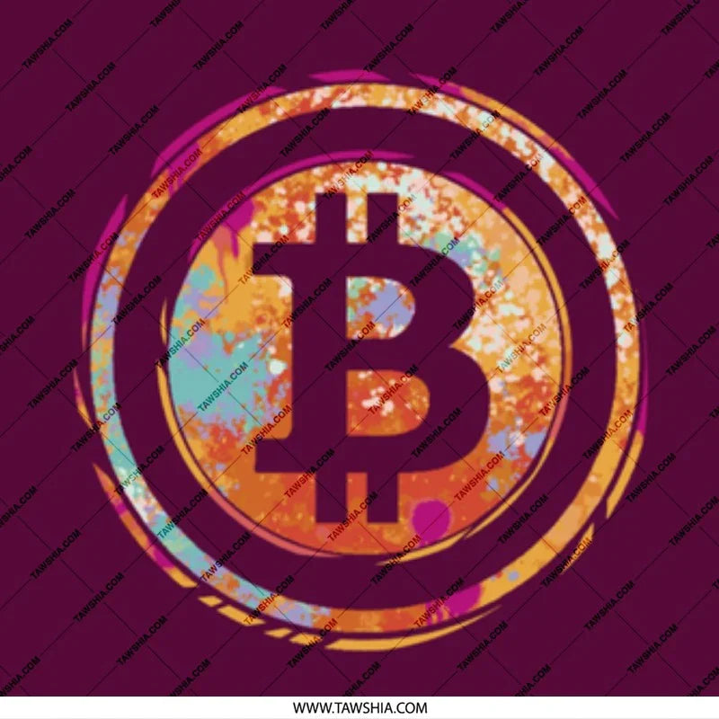 Vibrant Abstract Colorful Bitcoin Design Wall Art product