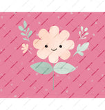 Adorable Smiling Flower Design on Pink Background product