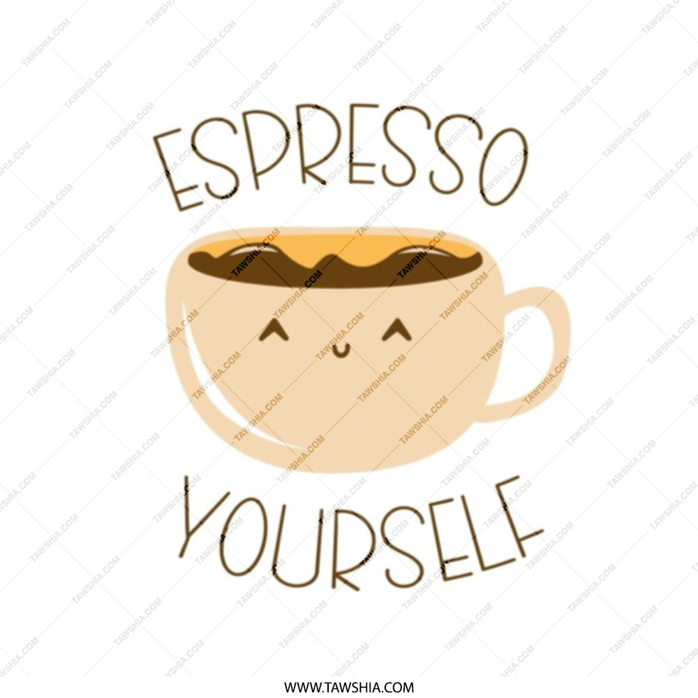Espresso Yourself Tote Bag, Cute Coffee Lover Gift, Kawaii Coffee, Coffee Pun Bag, Coffee Addict, Gift for Her, Grocery Bag, Reusable Bag - Tawshia