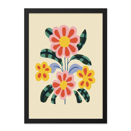 Floral Wall Art, Flower Bouquet Print, Botanical Wall Decor, Colorful Flower Illustration, Retro Floral Design, Flower Art Print - Tawshia