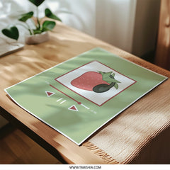 Strawberry Music Photographic Print, Cute Fruit Art, Playful Wall Decor, Modern Art Print, Quirky Kitchen Decor, Music Lover Gift - Tawshia