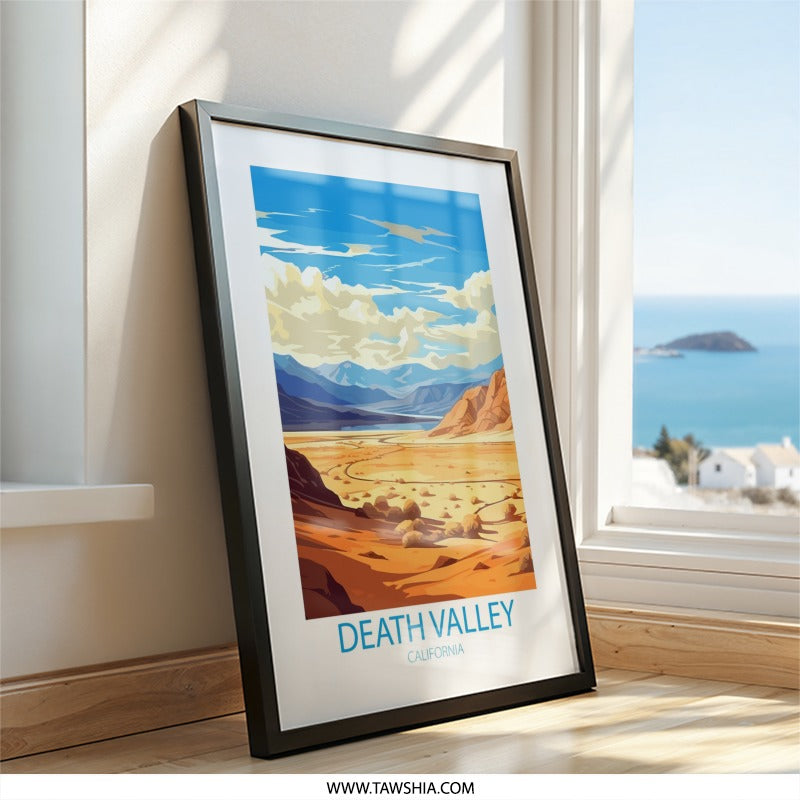 Death Valley California Wall Art, Desert Landscape Print, Southwest Art, National Park Poster, Home Decor, Travel Souvenir - Tawshia