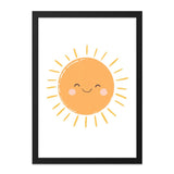 Smiling Sun Wall Art, Nursery Decor, Kids Room Art, Sunshine Print, Happy Sun Art, Cute Smiling Sun, Cheerful Wall Decor - Tawshia