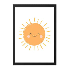 Smiling Sun Wall Art, Nursery Decor, Kids Room Art, Sunshine Print, Happy Sun Art, Cute Smiling Sun, Cheerful Wall Decor - Tawshia