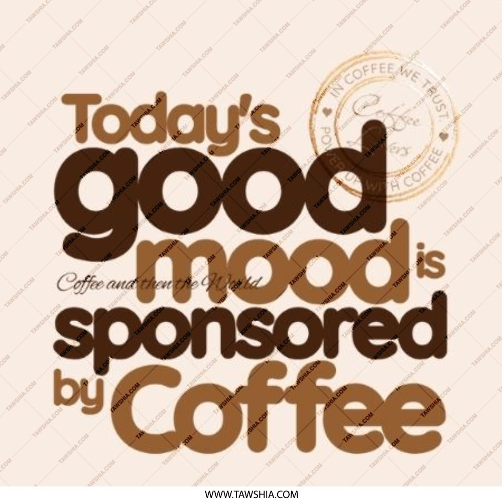 Coffee Mood Pinback Button, Funny Coffee Lover Pin, Good Mood Sponsored by Coffee Button, Coffee Addict Gift, Coffee Humor Button - Tawshia