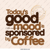 Coffee Mood Pinback Button, Funny Coffee Lover Pin, Good Mood Sponsored by Coffee Button, Coffee Addict Gift, Coffee Humor Button - Tawshia