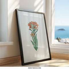 Orange Lily Wall Art, Floral Print, Botanical Illustration, Minimalist Decor, Modern Home Decor, Flower Wall Hanging (131 characters) - Tawshia