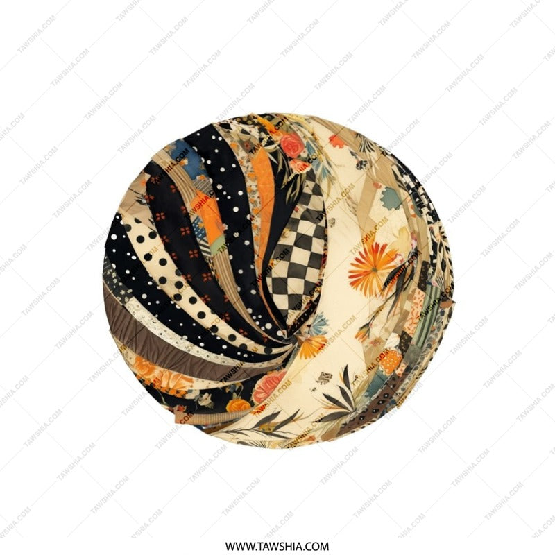 Abstract Floral Pillow, Polka Dot Stripe Cushion, Unique Pattern Throw Pillow, Modern Home Decor Pillows, Decorative Couch Pillow - Tawshia