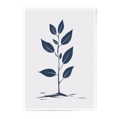 Minimalist Plant Photographic Print, Botanical Art, Navy Leaf Illustration, Modern Home Decor, Wall Art Print - Tawshia